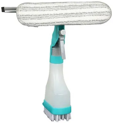 Zdjęcie produktu dla Wielofunkcyjne narzędzie do czyszczenia okien, zestaw 4 w 1 z rozpylaczem, przeznaczony do okien, luster, płytek i szkła (1 sztuka)