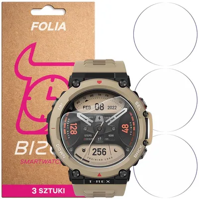 Produktbild von 3x Schutzfolie für den Bildschirm für Amazfit T-Rex 2, Bizon Watch HydroFlex