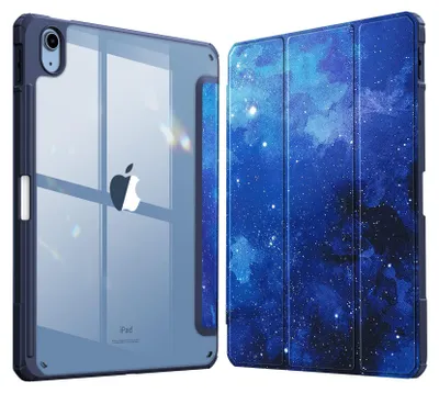 Produktbild von Fintie Hybrid Hülle für iPad (A16) 11 Generation 11 Zoll 2025, iPad 10 Generation 10.9 Zoll 2022 mit Stifthalter - Stoßfeste Schutzhülle mit transparenter Hartschale auf der Rückseite,Sternenhimmel