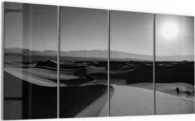 Produktbild von DEQORI Glasbild Echtglas 4x30x60 cm 'Wüstenstille' Wandbilder XXL groß