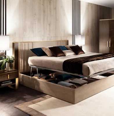 Immagine prodotto di Letto di design in legno Camera da letto Nobile imbottito Letti matrimoniali arredoclassico