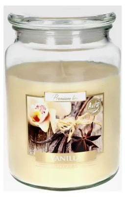Produktbild von Duftkerze im Glas mit Deckel - Vanille, Geschenkidee für Aromatherapie, Dekorationskerzen, Brenndauer bis zu 100 Stunden