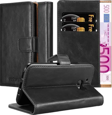Produktbild von Cadorabo Hülle für HTC ONE M10 Schutzhülle in Schwarz Handyhülle Book Tasche Case Etui Luxury