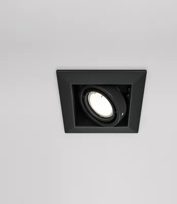 Produktbild von Maytoni Metall Modern Einbauleuchte DL008-2-01-B 1xGU10, Schwarz, aus Metall, exkl. Leuchtmittel