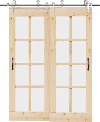 Produktbild von vidaXL Schiebetür-Beschlagsatz 183 cm Edelstahl Silbern