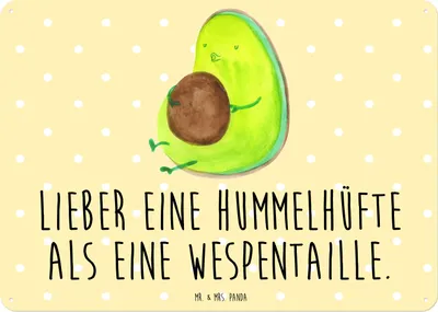 Produktbild von Mr. & Mrs. Panda tafel Avocado Pfeifen DIN A3 - Gelb Pastell - Geschenk, Abnehmen, Schild, Diät, Türschild, Metallbild, Blechschild, Wandbild, Ernährung