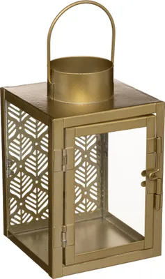 Produktbild von Laterne aus Metall goldfarben 10x10x16 cm Klassisch Deko