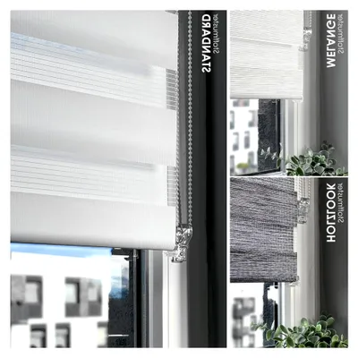 Produktbild von Doppelrollo nach Maß, 16 Farben, Breite: 40-130 cm, Klemmfix ohne Bohren, Seitenzugrollo für Fenster und Tür