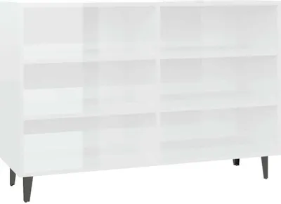 Produktbild von vidaXL Kredens biały wysoki połysk 103,5x35x70 cm materiał drewnopochodny