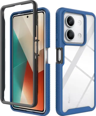 Image de Etui Redmi Note 13 5G, Coque arrière transparente hybride, Bumper TPU robuste, étui antichoc pour Xiaomi Redmi Note 13 5G Navy Blue
