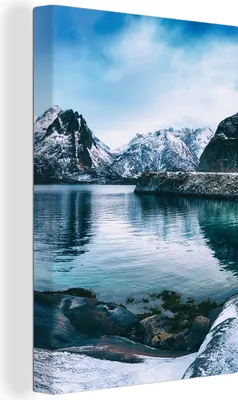 Zdjęcie produktu dla OneMillionCanvasses® - Obrazy na płótnie - 90x140 cm, Woda - Góry - Natura, Dekoracja ścienna - Zdjęcie na płótnie - Obraz na drewnianej ramie - Dekoracja ścienna - Sypialnia