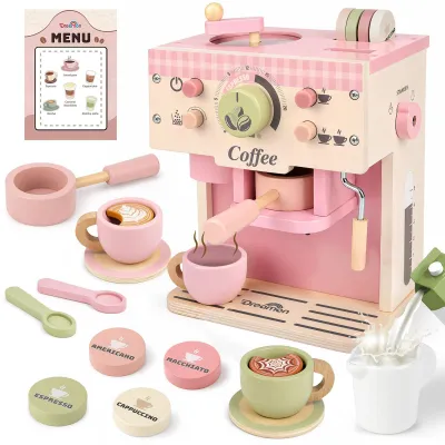 Immagine prodotto di Solidchoice - Macchina da caffè per bambini in legno, con set di 15 pezzi