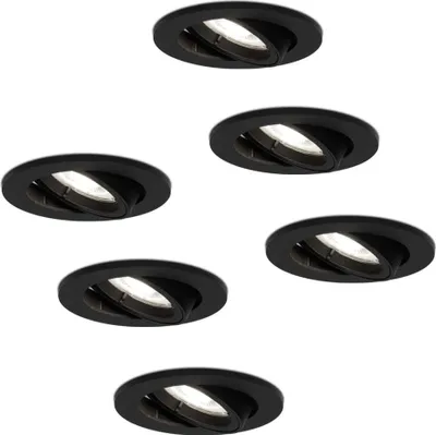 Image de HOFTRONIC - Spot LED encastrable 4W 345 lumen 6500K GU10 Noir Inclinable IP20
