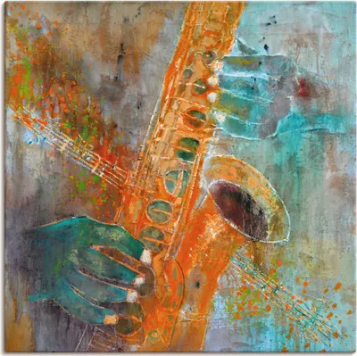 Produktbild von ARTland Leinwandbild Ein Saxofon Größe: 50x50 cm