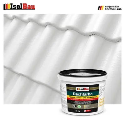 Produktbild von Isolbau Dachfarbe Weiss 12 kg Sockelfarbe Fassadenfarbe Dachbeschichtung RAL Farbe
