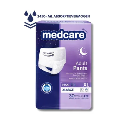Produktbild von Medcare Maxi Pants – Inkontinenzunterhosen – Größe XL – 30 Stück – Hohe Absorption & Komfort – Unisex – Vorteilspackung