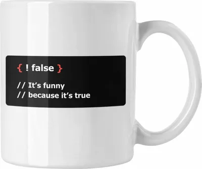 Produktbild von Trendation - Programmierer Tasse Geschenk False Its Funny Because Its True Coder Tasse Nerd Softwarentwickler Geschenkidee (Weiß)