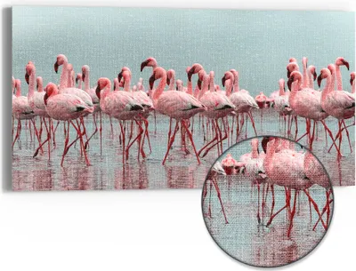 Produktbild von DEQORI Hybrid Leinwand Bild 60x30 cm 'Rosa Reflexion' Wandbild Glas flach modern