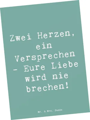 Produktbild von Mr. & Mrs. Panda Postkarte Spruch Standesamtliche Trauung Versprechen - Meeresbrise - Geschenk, Geschenke, Postkarten, Hochzeit, Bräutigam, Grußkarte, Heiraten, Heirat