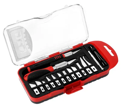 19-tlg. Präzisionsmesser-Set, Bastelmesser, Schnitzmesser