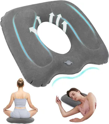 Obrázok produktu pre Nafukovací ergonomický sedák v tvare donutu, ortopedický, ľahký, vhodný do kancelárie a do auta