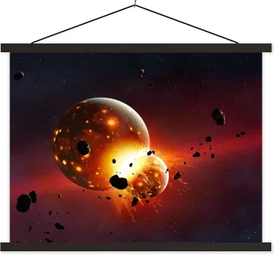 Produktbild von MuchoWow® Textilposter Eine Illustration einer jungen Erde 40x30 cm mit schwarzem Rahmen - Dekorationen