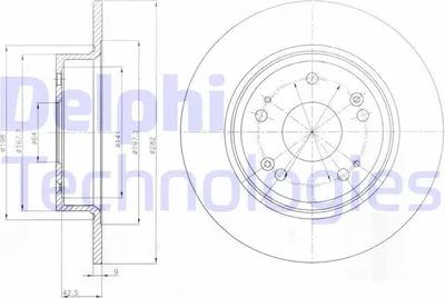 Zdjęcie produktu dla 2x Tarcza hamulcowa DELPHI BG4249 do HONDA ACCORD VIII (CU) ACCORD VIII kombi 49mm