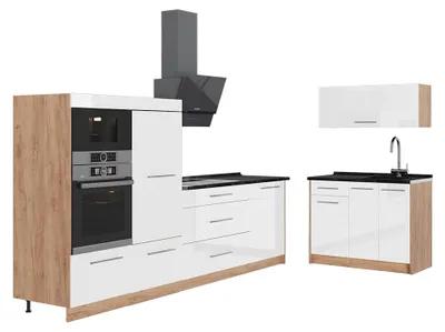 Imagen del producto de Cocina Vicco Fame-Line Blanco alto brillo/Roble dorado 380 cm sin encimera, Model 64111
