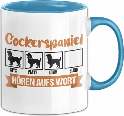 Produktbild von Cockerspaniel Hören Aufs Wort Tasse Geschenk Cockerspaniel Besitzer Mama Becher (Blau)