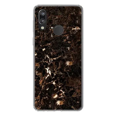 Produktbild von MuchoWow® Handyhülle Schutzhülle Hülle für Huawei P20 Lite (2020) Marmor - Schwarz - Gold Silikon Softcase Handy Hülle - Kartenhalter
