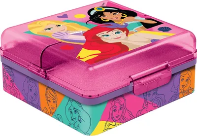 Produktbild von Tataway Sandwichbox für Mädchen Disney Princess, BPA-freier Kunststoff, waschbar und wiederverwendbar, mit mehreren Fächern