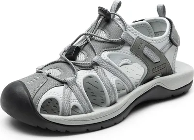 Produktbild von DREAM PAIRS Herren Sandalen Strand Wandersandale Trekkingsandalen Outdoorschuhe Sommer Freizeitschuhe Sport-Outdoor Wasser Atmungsaktive Sandale,Farbe: HELLGRAU, Größe: 42