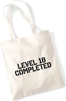 Produktbild von Huuraa Jutebeutel Level 18 Completed 10 Liter Natural Baumwolle Tasche Geschenkidee