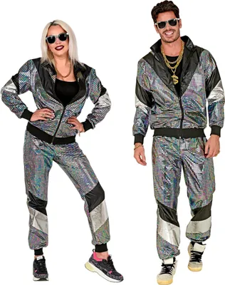 Produktbild von "80er JAHRE SILBER REFLEKTIERENDER TRAININGSANZUG" (Oberteil, Hose) #1