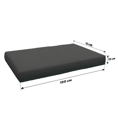 Image de POKAR Coussin pour palette Coussins de palette avec housse amovible Canapé de palette, Taille:Set coussin d'assise 120x80 + coussin de dossier 120x40, Couleur:Anthracite