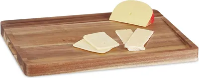 Image de Planche de cuisine massive en bois d'acacia - planche à découper et à servir - BD 43 x 33 cm - plaque de service naturelle bloc de hachage