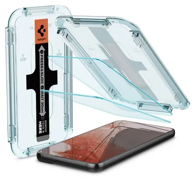 Immagine prodotto di Pellicola protettiva in vetro temperato Spigen per Samsung Galaxy S22 Glas.Tr "Ez Fit", confezione da 2