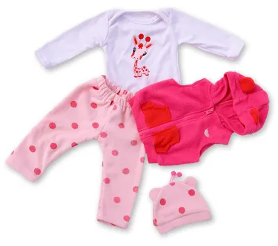 Productafbeelding van Reborn-poppenkleding set, fawnroze, 56 cm, geschikt voor newborn-poppen