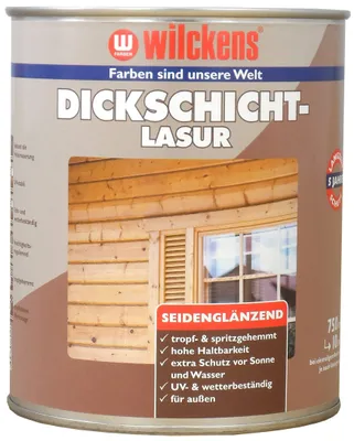 Produktbild von Wilckens Dickschichtlasur seidenglänzend, 750 ml, Teak