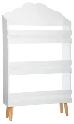 Kinderbücherregal mit 3 Ablagen, 58x18x100 cm, weiß