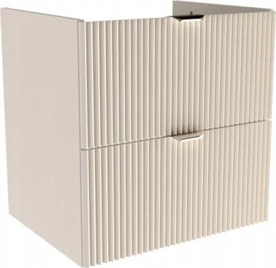 Obrázek produktu pro WENA Skříňka pod umyvadlo 60 cm bez desky, žebrovaná čela, kovové úchytky ve zlaté barvě Willy (barva: Kašmír)