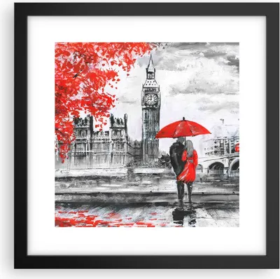 Produktbild von Gerahmtes Poster - Schwarzer Rahmen - London Architektur big ben - 30x30 cm - Wand Bild - Wanddeko - Wandbilder - Wandposter - Bilderrahmen - Bilder - Kunstdruck - Wandbild - P2BAC30x30-3153