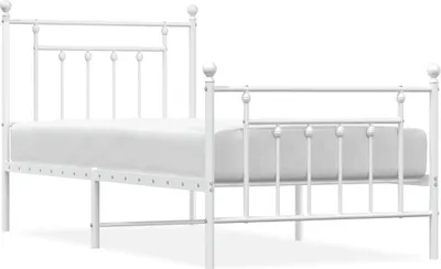 Obrázok produktu pre vidaXL Detská posteľ s čelom a nohami kovová biela 90x190 cm