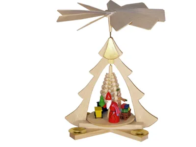 Produktbild von Tischpyramide Weihnachtsmann mit Eisenbahn BxHxt 21x26x22,5cm NEU