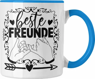 Produktbild von Trendation - Beste Freunde Tasse Geschenk BFF Beste Freundin Geschenkidee Geburtstag Weihnachten (Blau)