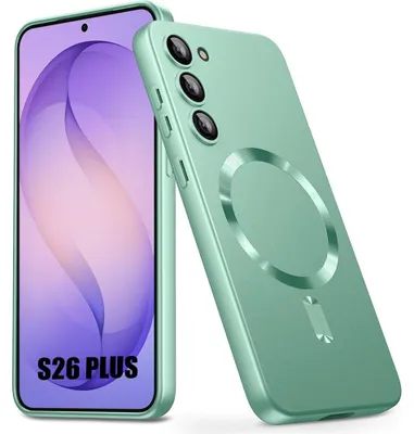 Image de Coque pour Samsung Galaxy S26 Plus, Protection Silicone Fine Antichoc avec Anneau Magnétique - Vert