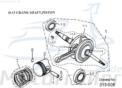 Produktbild von AEON Kurbelwelle Overland 180 Motorwelle Quad 180ccm 4Takt 13000-202-000 Motorroller.de Kolbenantriebswelle Crankshaft Kurbel-Welle Motor-Welle ATV