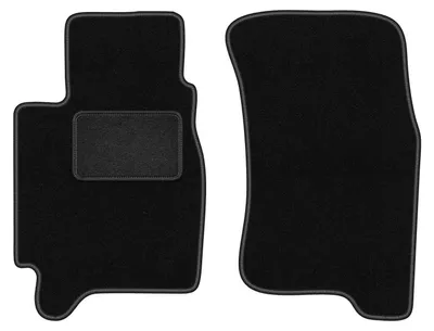 Produktbild von Velours-Fußmatten Vorne passend für Subaru Outback II (Kombi, Limousine, Bj. 1999-2004) – schwarz, passgenau, mit Befestigungen set 2 Stk. - STANDARD