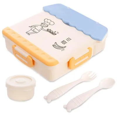 Image de Orion | Boîte à goûter maison 1 L avec 4 compartiments et couverts