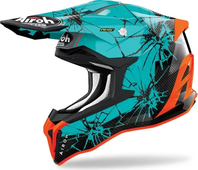 Immagine prodotto di Casco motocross Airoh Strycker Crack Carbon, verde/nero/arancio, XS (53/54)